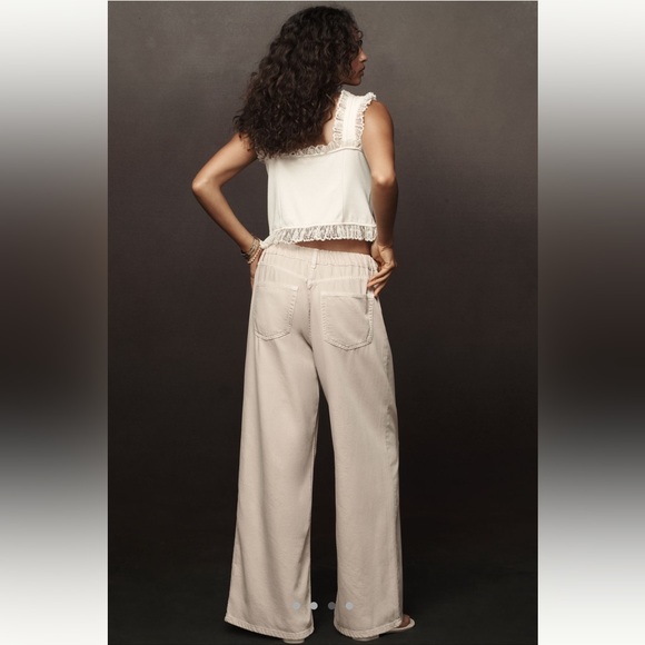 Pilcro Cream Wide-Leg Pants - Picture 3 of 7